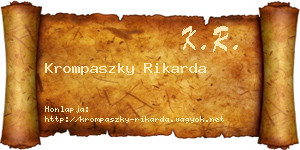 Krompaszky Rikarda névjegykártya
